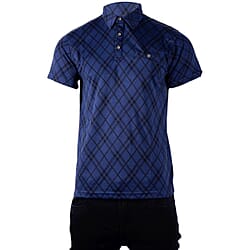 JJ Willis Check Polo Shirt - Navy