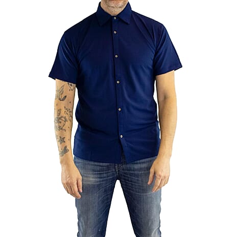 JJ Willis Half Sleeve Shirt (Size L) - Navy