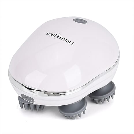 Soul Smart Head Massager with 4 Massage Heads (Battery 1000mAh Rechargeable) - White