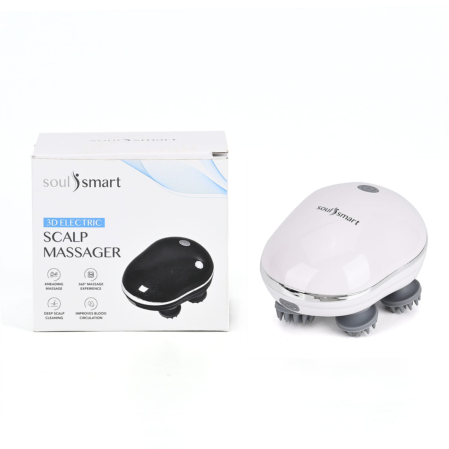 SOULSMART intelligent scalp massager - Equipped with 4 massage heads promote blood circulation, improve scalp meridians, and help hair growth