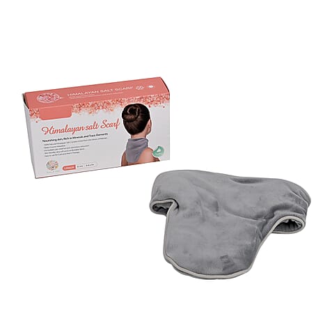 Microwavable and Freezable Himalayan Salt Neck Wrap - Light Grey