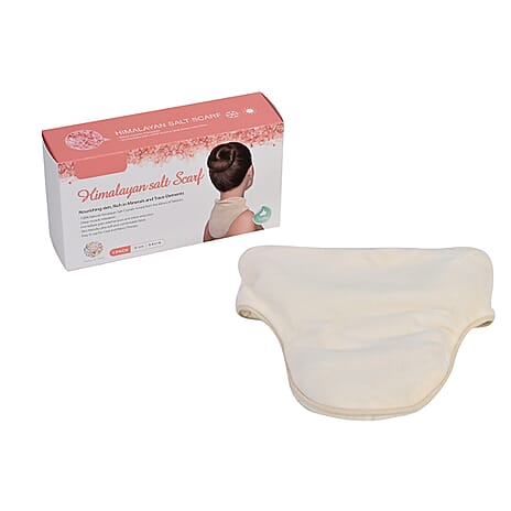Microwavable and Freezable Himalayan Salt Neck Wrap - White Cream