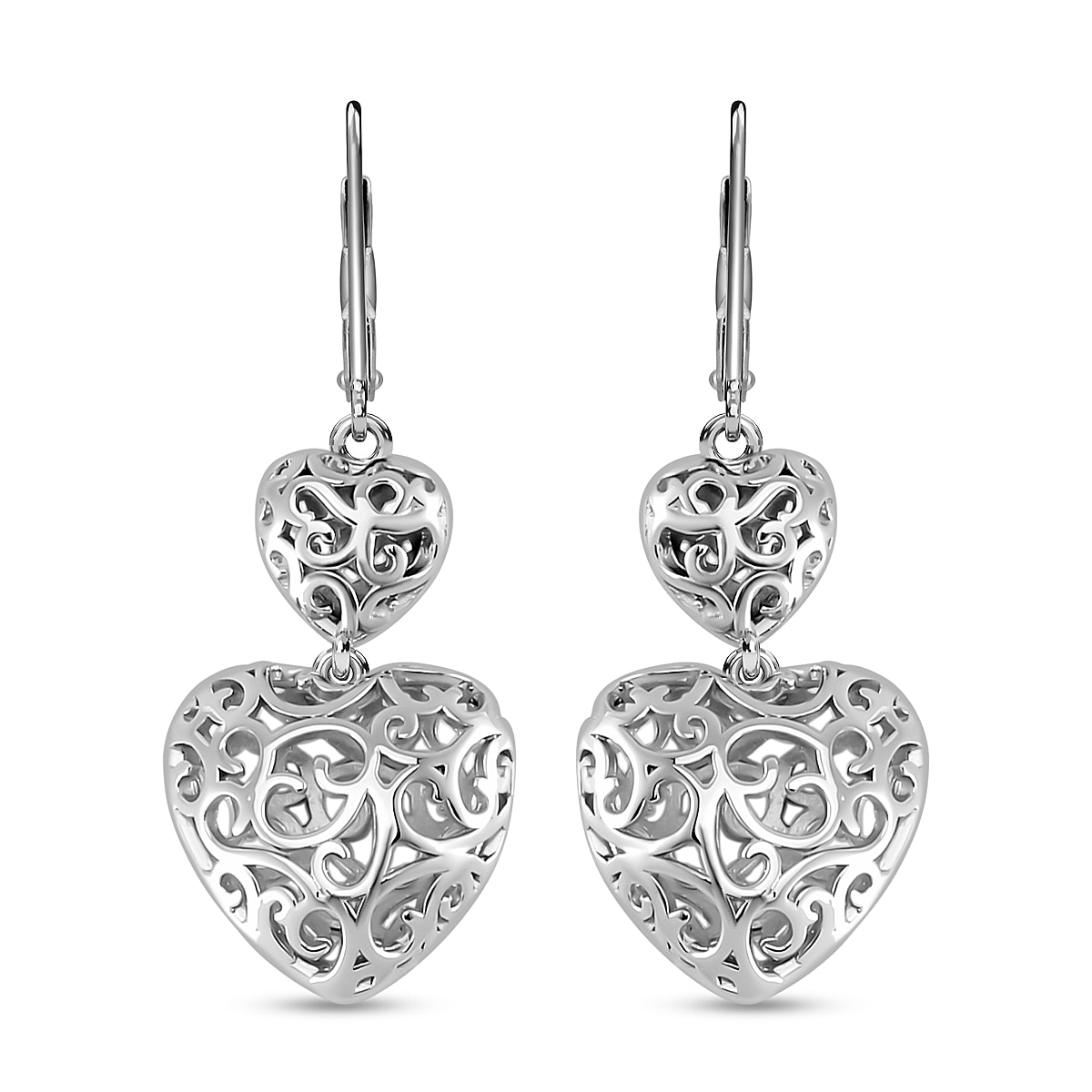 LUCY Q - Rhodium Overlay Sterling Silver Earrings, Silver Wt. 7.0 Gms