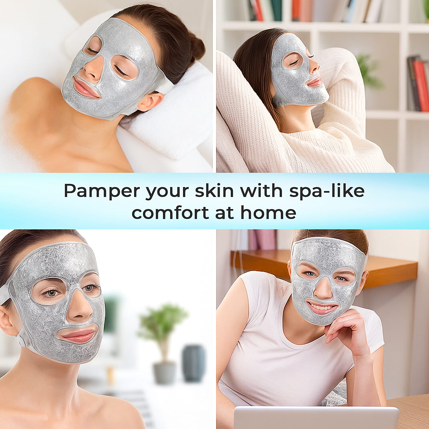 Hot and Cold Therapy Full Coverage Face Mask and Eye Pad Set