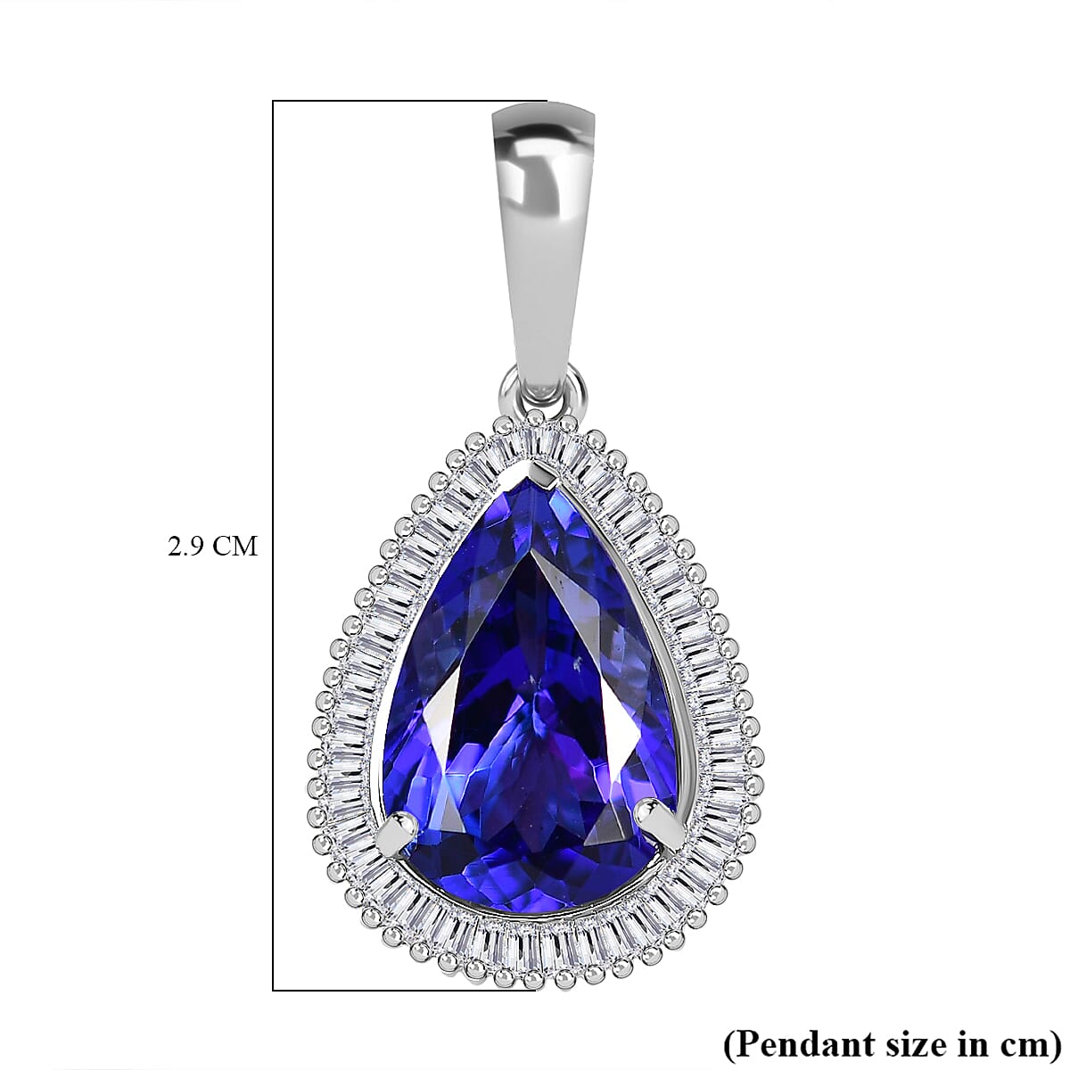 RHAPSODY 950 Platinum AAAA Tanzanite & Diamond (VS-E-F) Pendant 5.40 Ct.