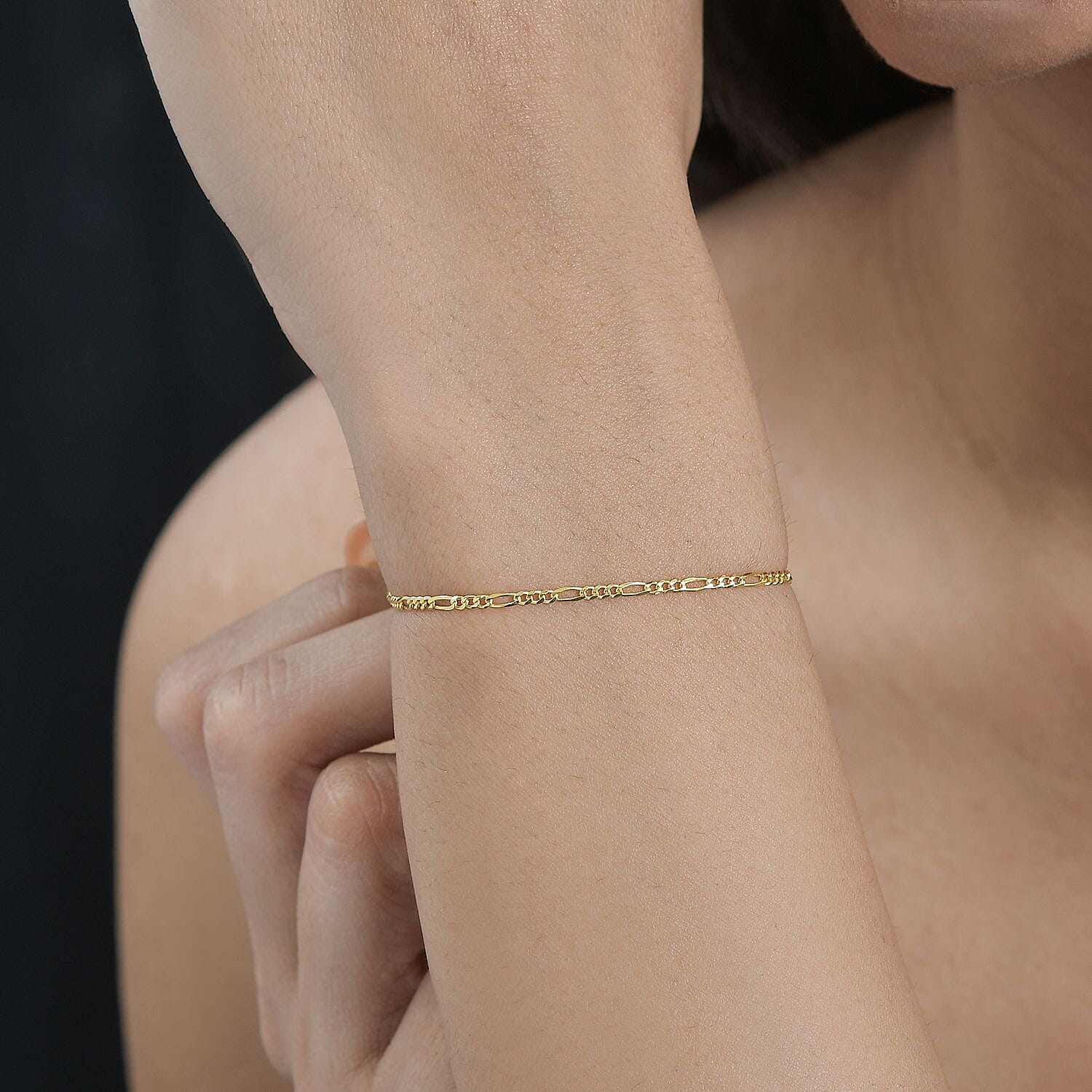 14K YG Overlay Sterling Silver Bracelet (Size - 8.5)