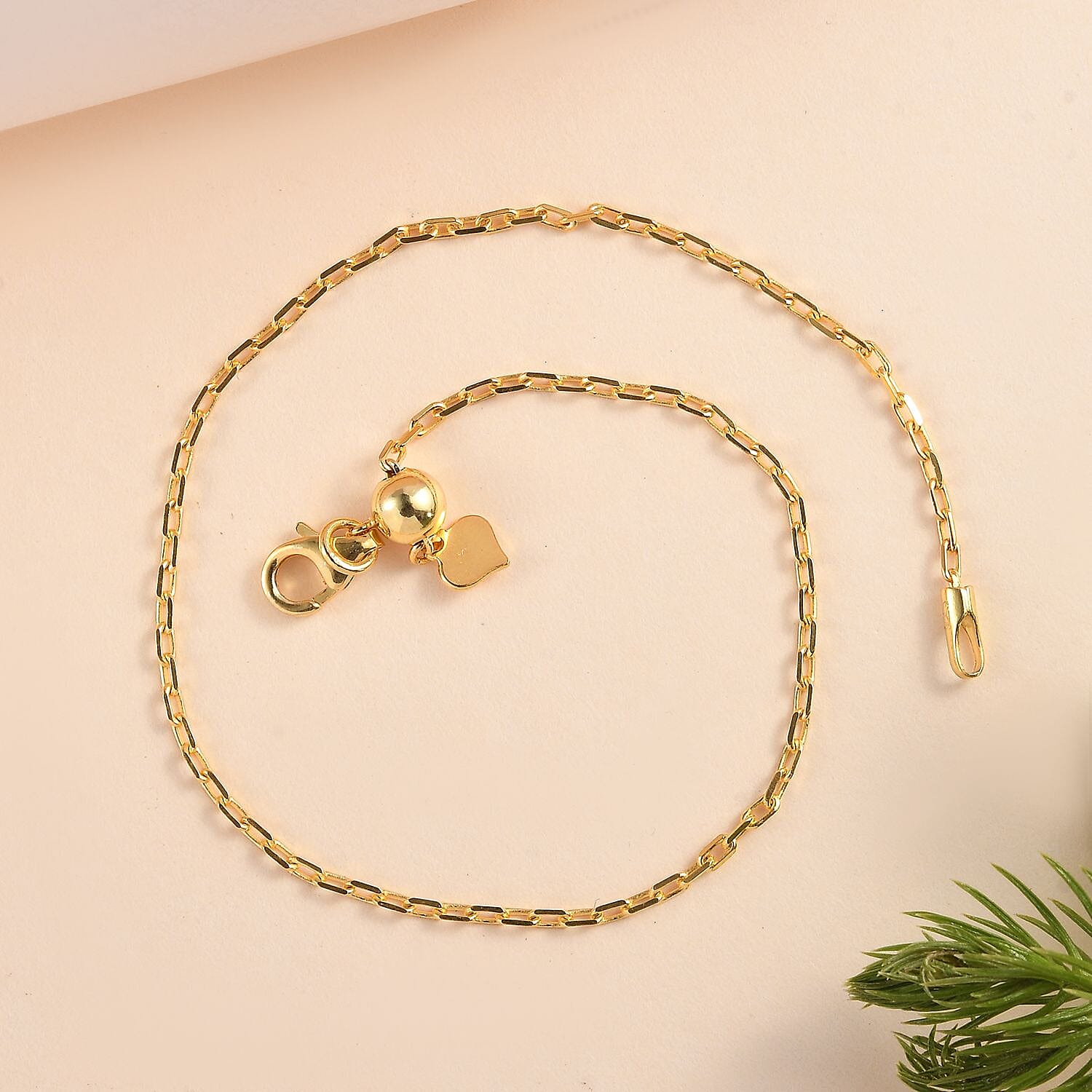 14K YG Overlay Sterling Silver Bracelet (Size - 8.5)