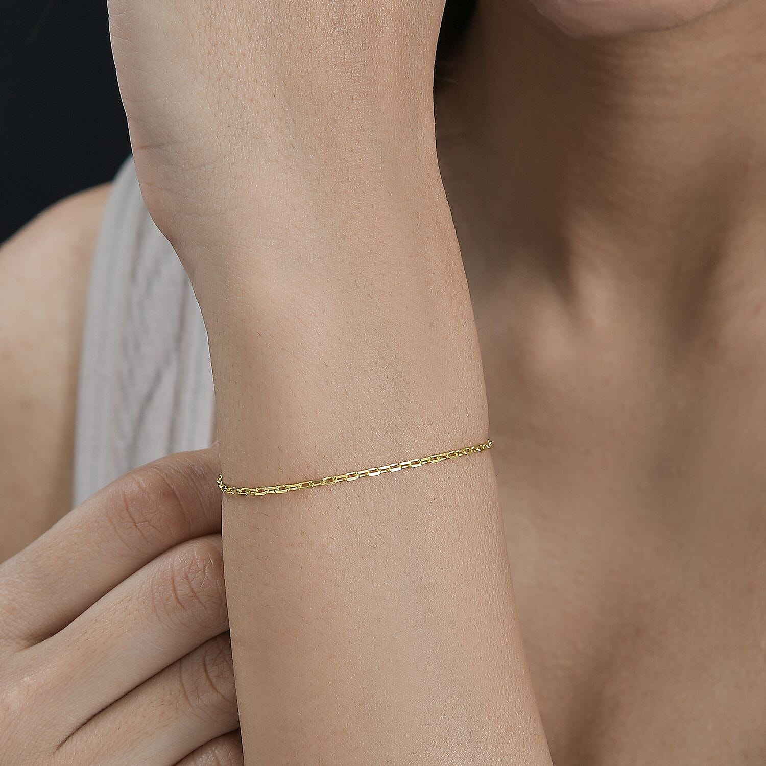 14K YG Overlay Sterling Silver Bracelet (Size - 8.5)