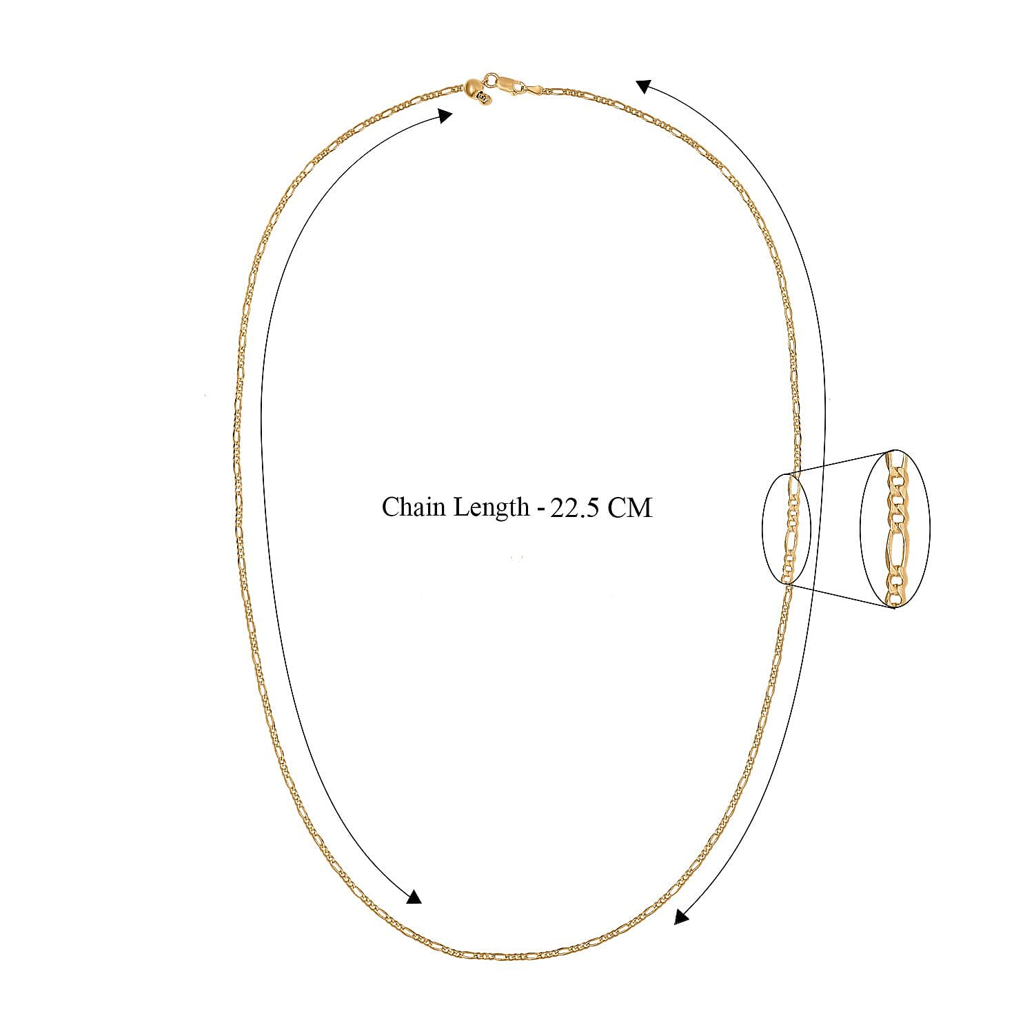 14K YG Overlay Sterling Silver Necklace (Size - 24)