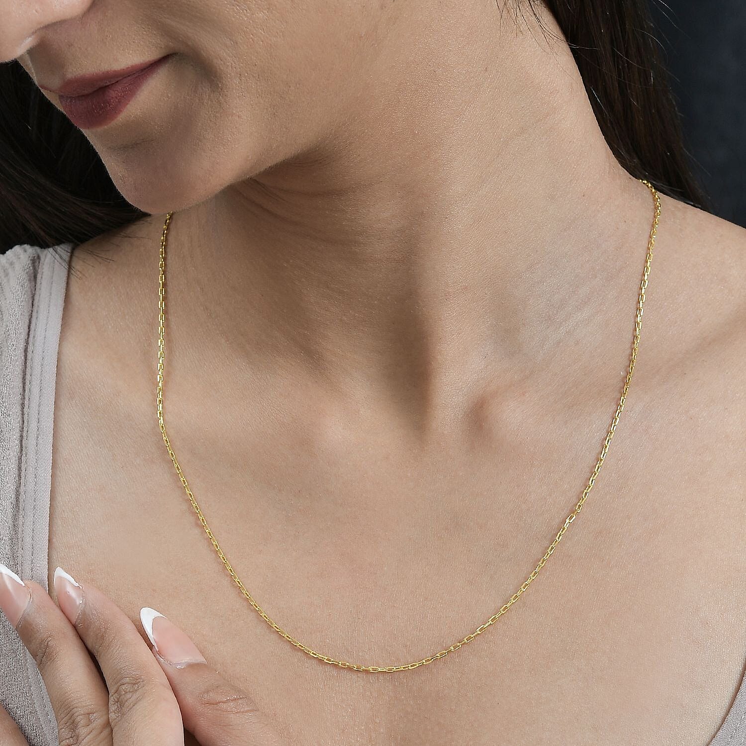 14K YG Overlay Sterling Silver Necklace (Size - 24)