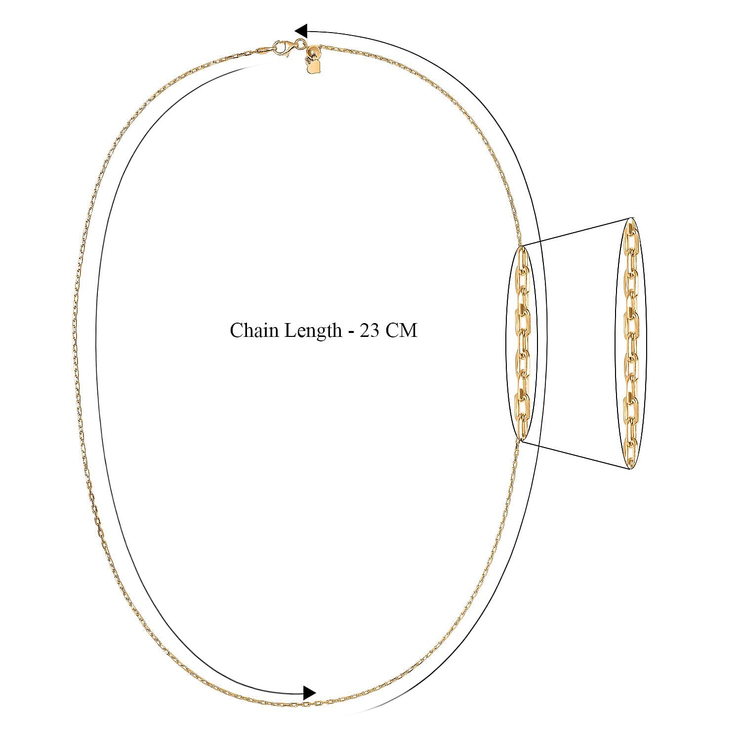 14K YG Overlay Sterling Silver Necklace (Size - 24)