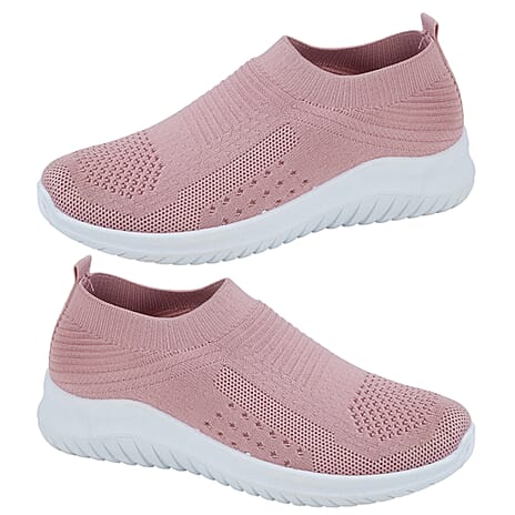 Ladies Elasticated Campari Slip On Pump (Size 4) - Pink