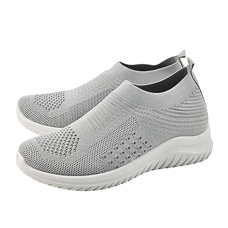 Ladies Elasticated Campari Slip On Pump (Size 4) - Grey