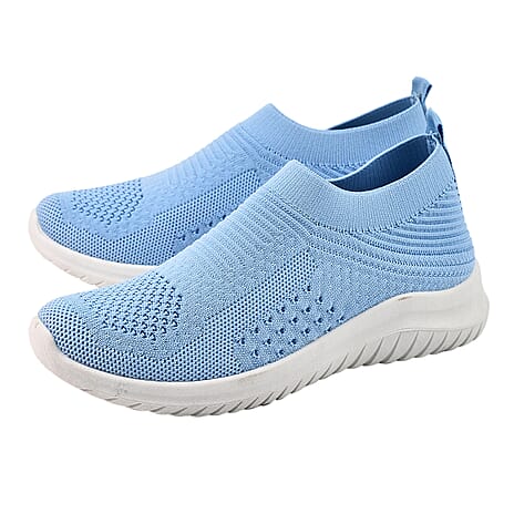 Ladies Elasticated Campari Slip On Pump (Size 7) - Blue