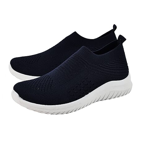Ladies Elasticated Campari Slip On Pump (Size 7) - Navy