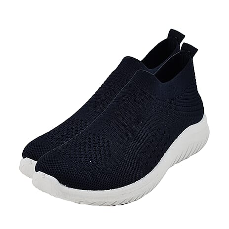 Ladies Elasticated Campari Slip On Pump (Size 7) - Navy