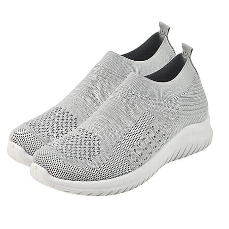 Ladies Elasticated Campari Slip On Pump (Size 7) - Grey
