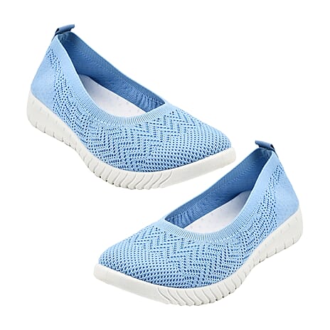 Ladies Daiquiri Slip On Ballerina Pump (Size 5) - Blue