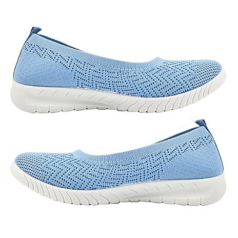 Ladies Daiquiri Slip On Ballerina Pump (Size 5) - Blue