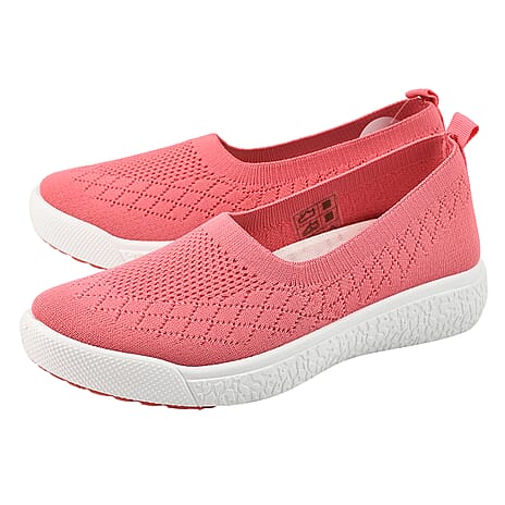 Elasticated Lytham Slip On Ballerina Pump (Size 6) - Coral