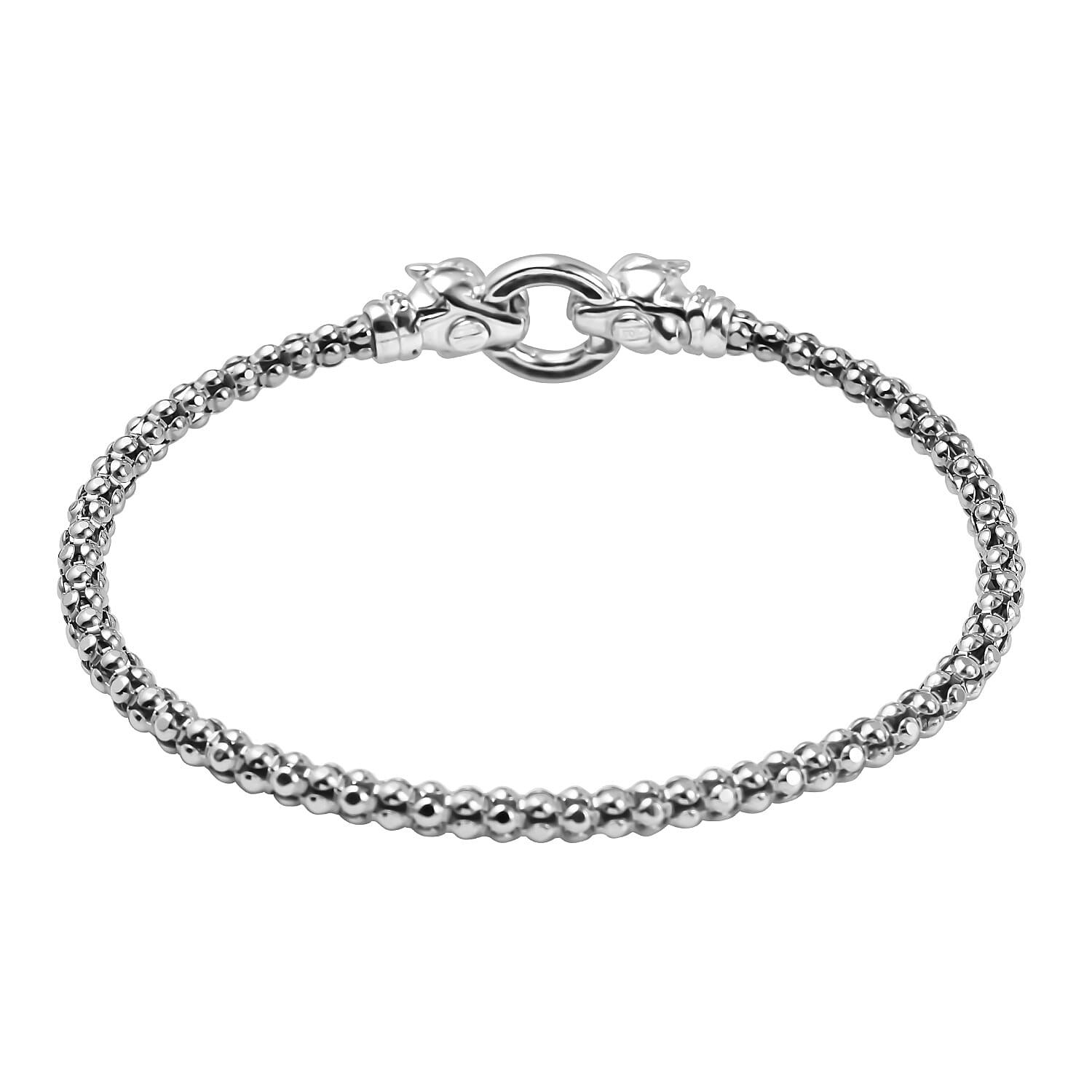 Designer Inspired -  Dragon Head Bangle in Sterling Silver (Size 7.5)