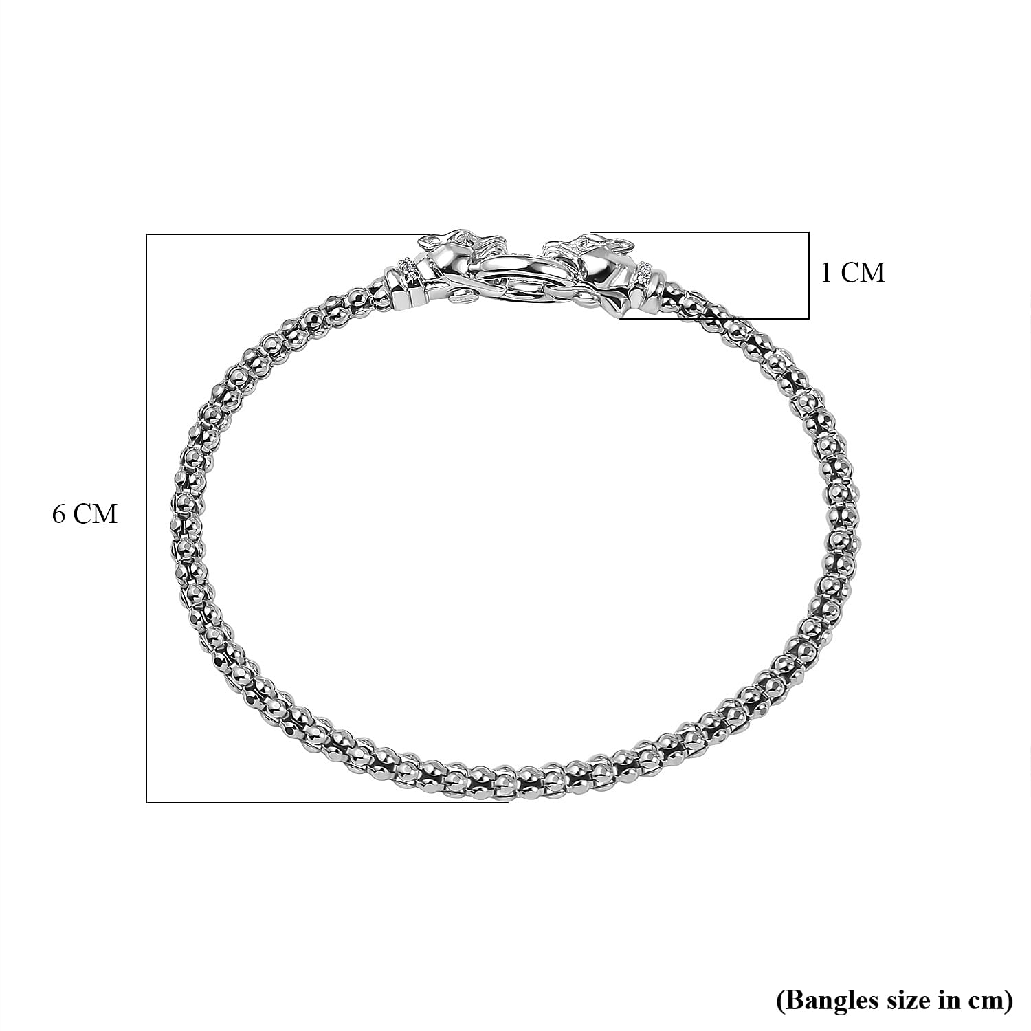 Designer Inspired -  Dragon Head Bangle in Sterling Silver (Size 7.5)