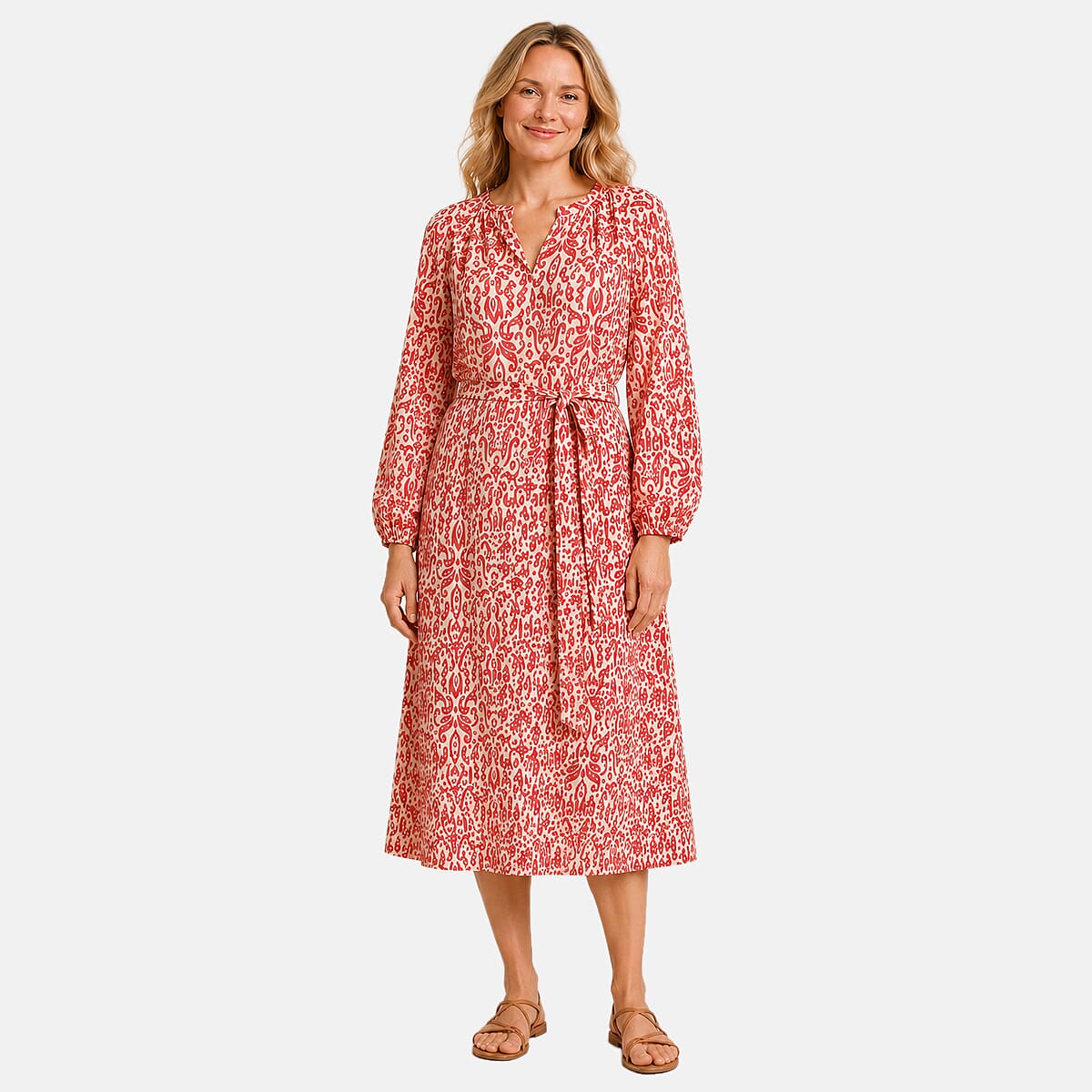 Viscose Woven Dress (Size 1x1 cm) - Red