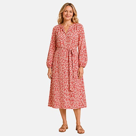 Viscose Woven Dress (Size 1x1 cm) - Red
