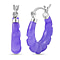 Blue Jade Hoop Earrings in Rhodium Overlay Sterling Silver 17.00 Ct