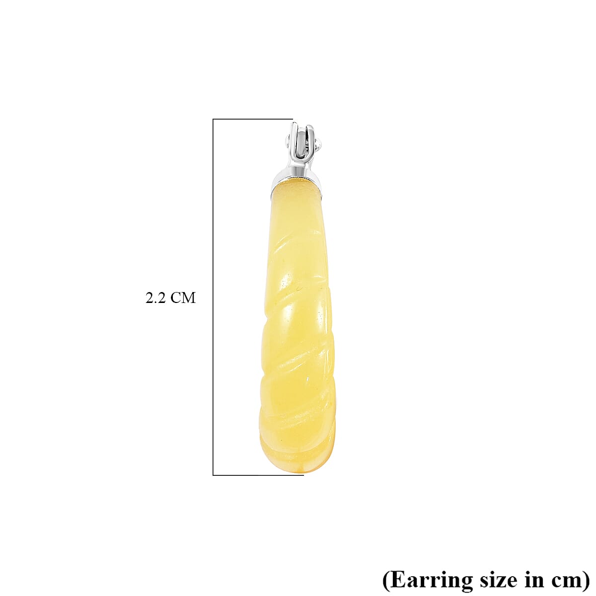 Honey Jade Hoop Earrings in Rhodium Overlay Sterling Silver 17.00 Ct