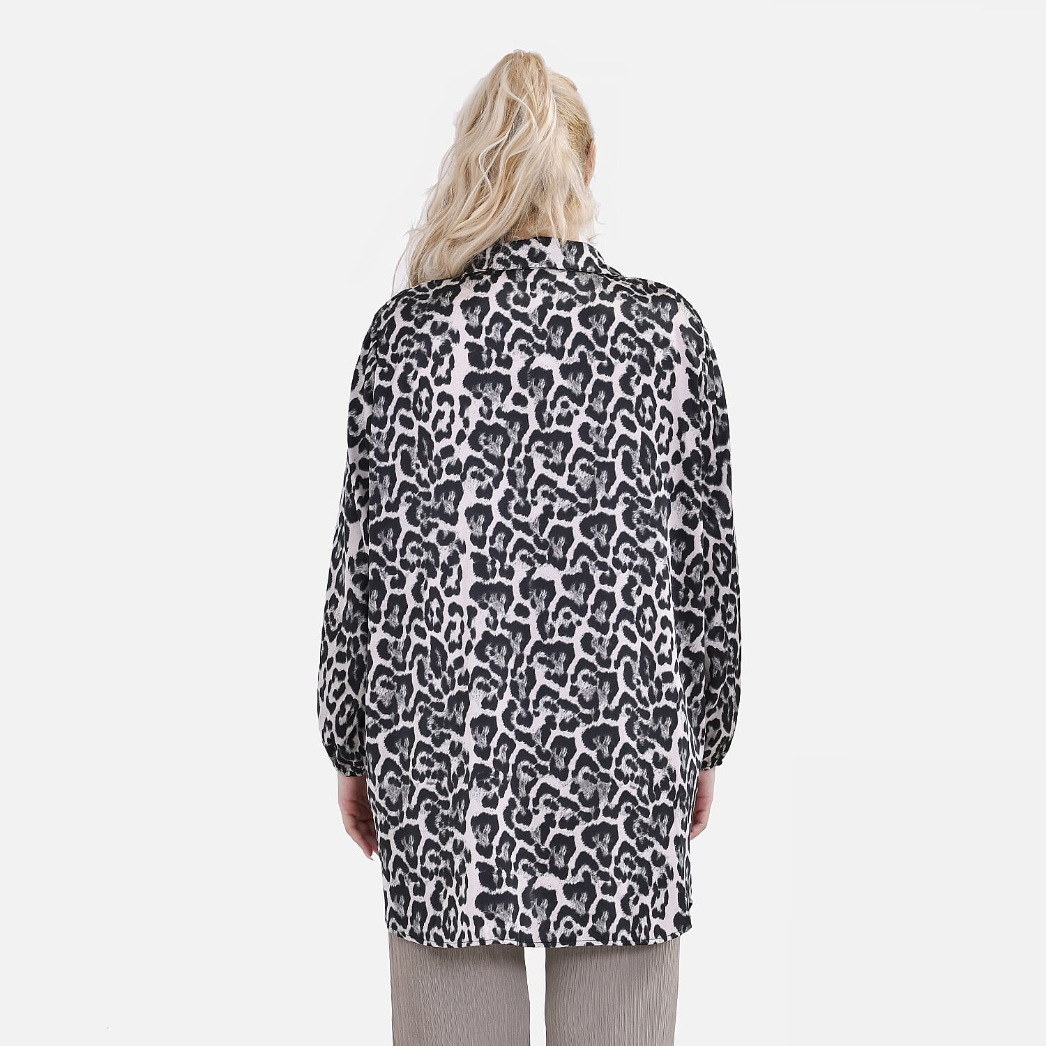 LA MAREY Oversized Button up Shirt (SIze S-M) - Leopard