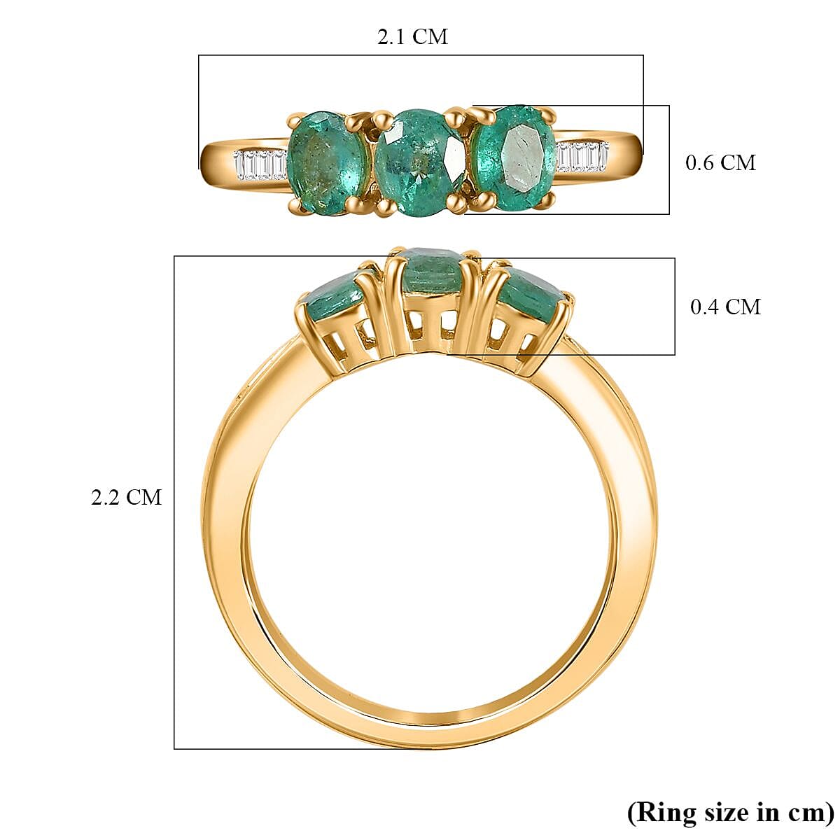 Cheapest Emerald 14K Gold Vermeil Over Sterling Silver Ring