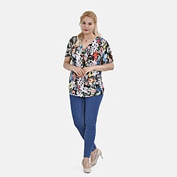 Tamsy V-Neck Floral Top (Size M-L) - Pink