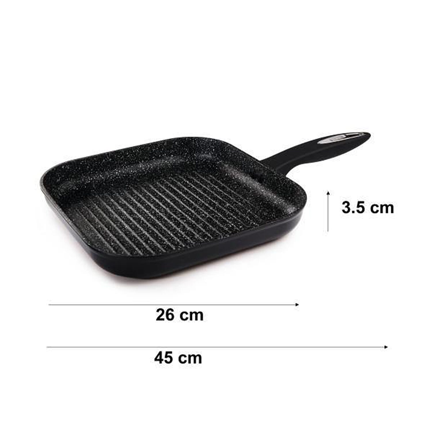Grill Pan and Griddle (Size 1x1x1 cm) - Black