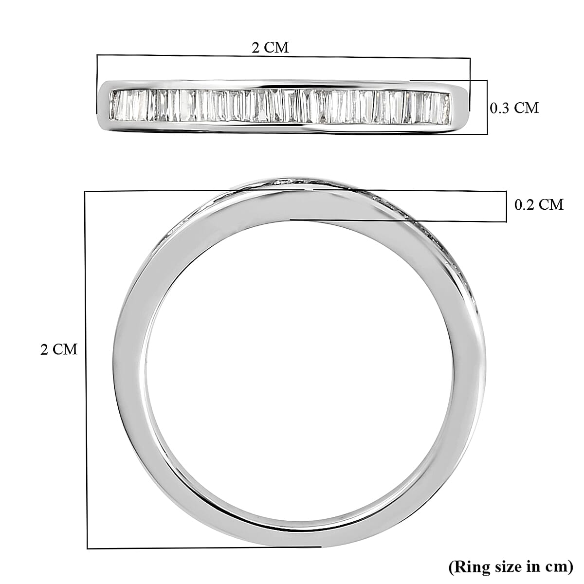 950 Platinum  SI  White Diamond  SI Ring 0.25 ct,  Platinum Wt. 2.91 Gms  0.250  Ct.