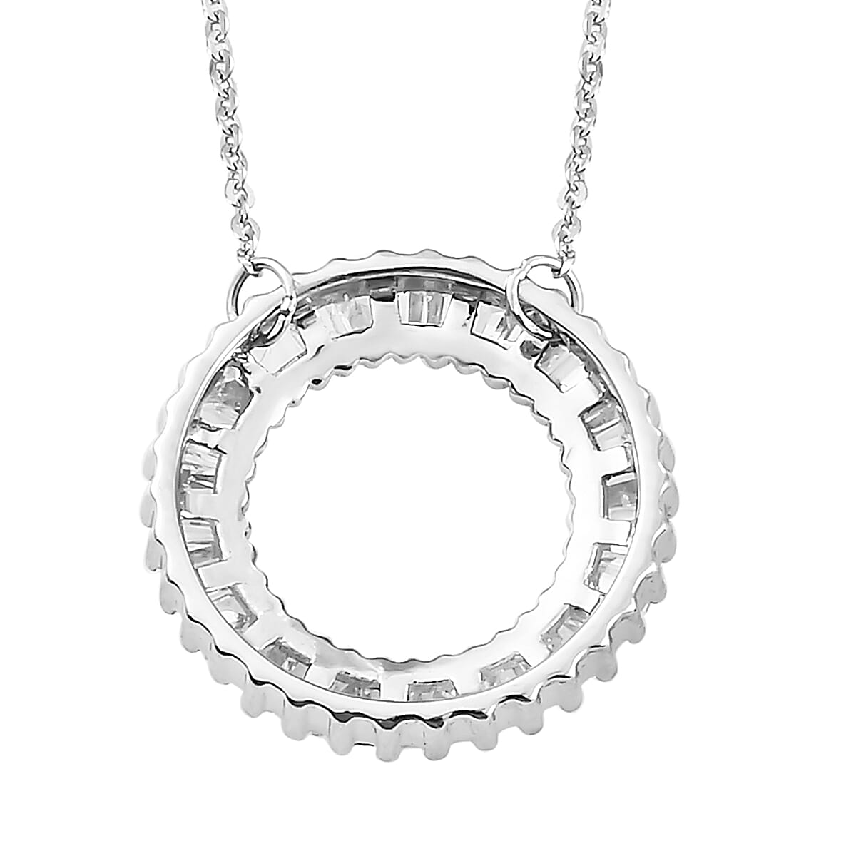 RHAPSODY 950 Platinum SGL Certified Diamond (VS-E-F) Circle Necklace (Size -18) 0.52 Ct.