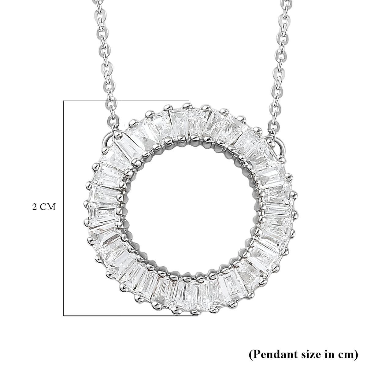 RHAPSODY 950 Platinum SGL Certified Diamond (VS-E-F) Circle Necklace (Size -18) 0.52 Ct.