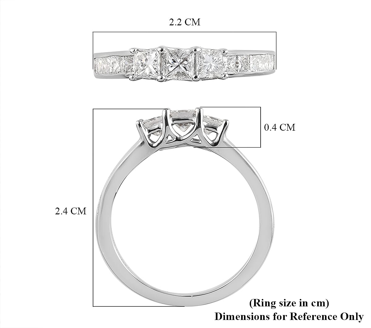 RHAPSODY 950 Platinum IGI Certified Diamond (VS-E-F) Ring 1.04 Ct.