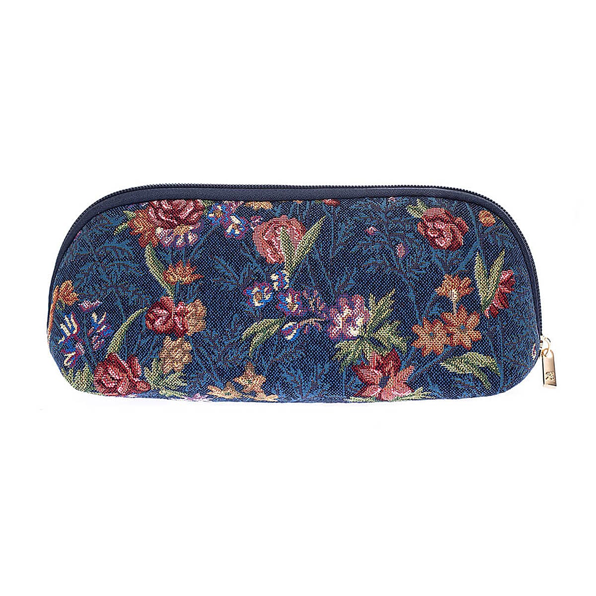 Signare Tapestry Fabric Cosmetic and Toiletry Bag (Size 10x22x12 cm) - Dark Blue