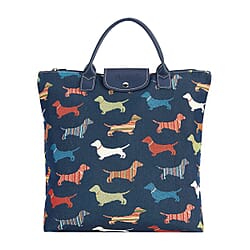 Signare Tapestry Foldaway Bag - Willow Bough - Blue Navy