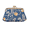 Signare Tapestry Fabric Coin Pouch (Size 4x12x8 cm) - Gold Navy
