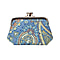 Signare Tapestry Fabric Coin Pouch (Size 4x12x8 cm) - Gold Navy
