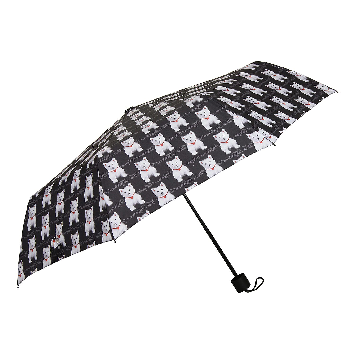Signare Tapestry Folding Umbrella-Westie - Black & White