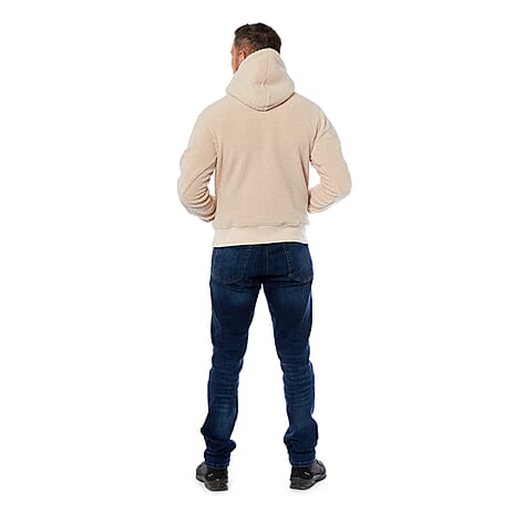 Charlotte West Leo Fluffy Fleece Hoodie (Size L) - Cream