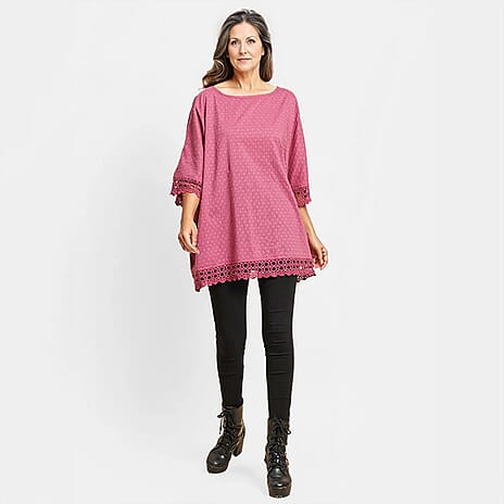 TAMSY 100% Cotton Top - (One Size 8-18) - Pink