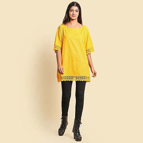 TAMSY 100% Cotton Top (One Size 8-18) - Yellow