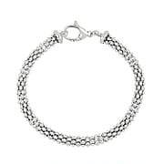 La Bella Fine Italian Jewellery - Sterling Silver Popcorn Bracelet (Size - 8), Silver Wt. 9.00 GM