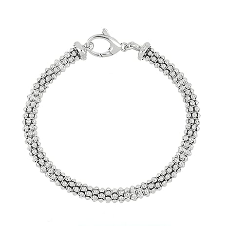 La Bella Fine Italian Jewellery - Sterling Silver Popcorn Bracelet (Size 7.50) with Lobster Clasp, Silver Wt. 9.78 Gms.