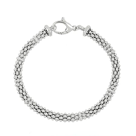 La Bella Fine Italian Jewellery - Sterling Silver Popcorn Bracelet (Size 7.50) with Lobster Clasp, Silver Wt. 9.85 Gms. La Bella Fine Italian Jewellery - Sterling Silver Popcorn Bracelet (Size 7.50) with Lobster Clasp, Silver Wt. 9.85 Gms.