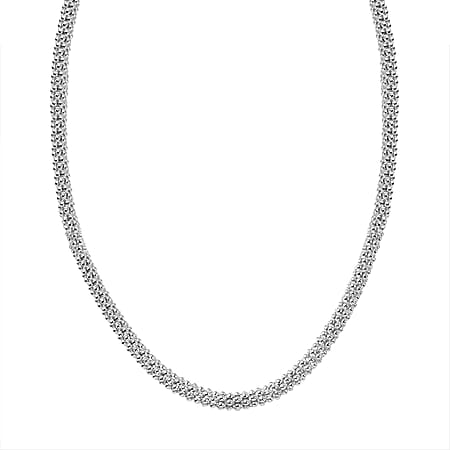 La Bella Fine Italian Jewellery - Sterling Silver Popcorn Necklace (Size - 20) with Lobster Clasp, Silver Wt. 21.70 Gms La Bella Fine Italian Jewellery - Sterling Silver Popcorn Necklace (Size - 20) with Lobster Clasp, Silver Wt. 21.70 Gms